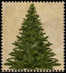 Timbre-poste d'arbre de Noël