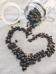 Boabe de cafea în formă de inimă