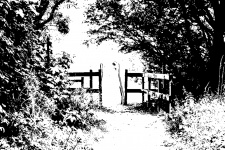 Puerta de enlace en blanco y negro