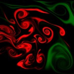 Green and red swirls
