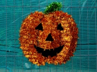 Halloween Pumpkin Made Of Tinsel