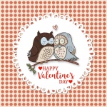 Cartão do Valentim do amor da coruja