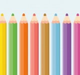 Pencils Colorful Crayons Clipart