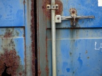 Roestige scheepvaart Container deur