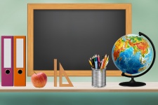Ilustração da sala de aula da escola