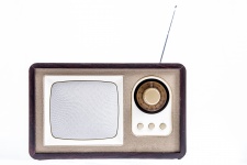 Stijlvolle vintage draagbare radio