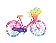Vintage Bicycle Colorful Clipart