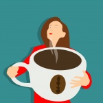 Kvinna dricker kaffe