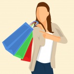 Kvinna shopping
