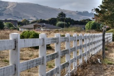 Wood Rail Fence On Ranch