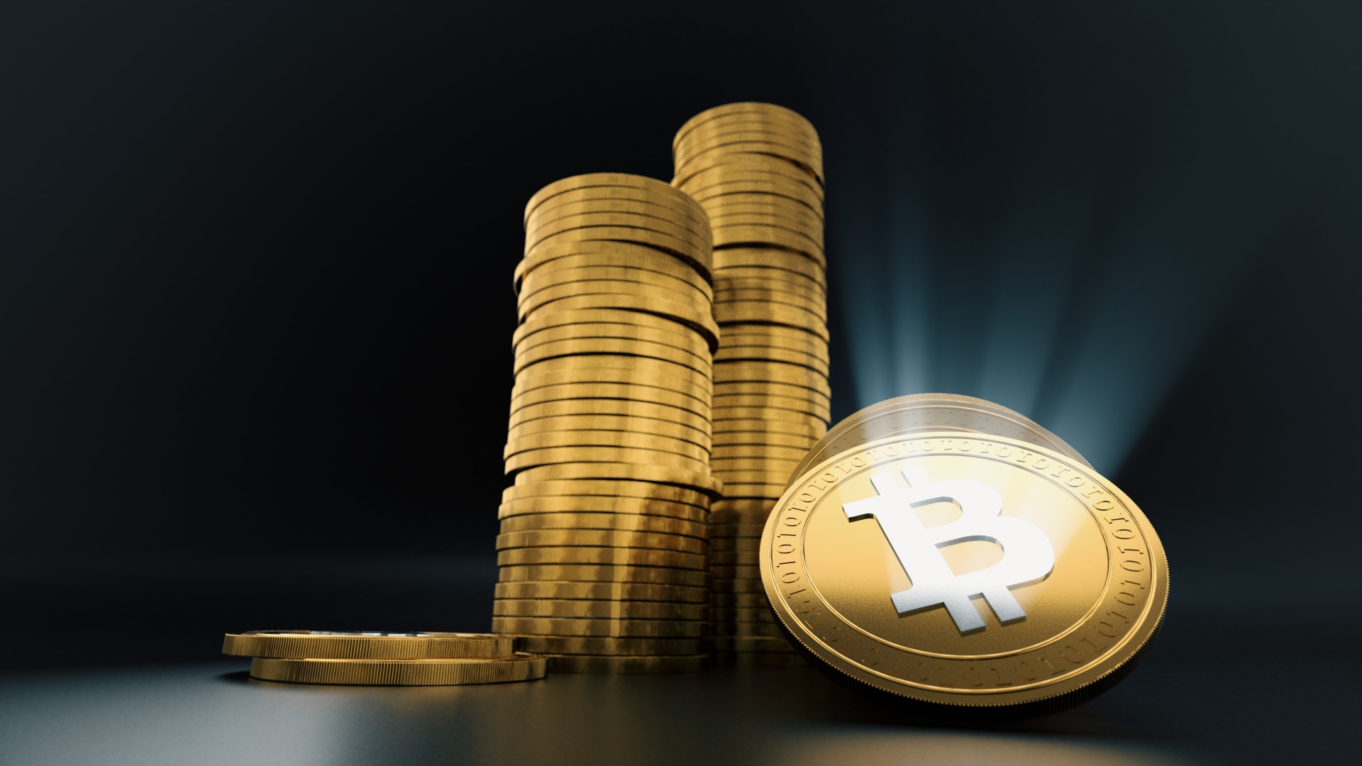 Bitcoin Coins Illustration 3D