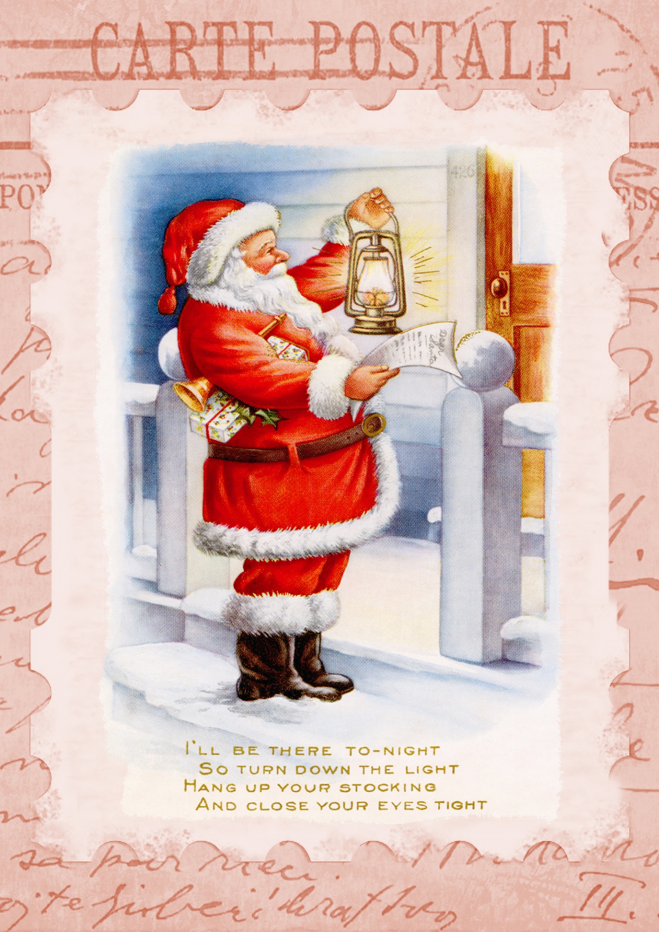 Christmas Postcard Vintage Santa Free Stock Photo - Public Domain Pictures