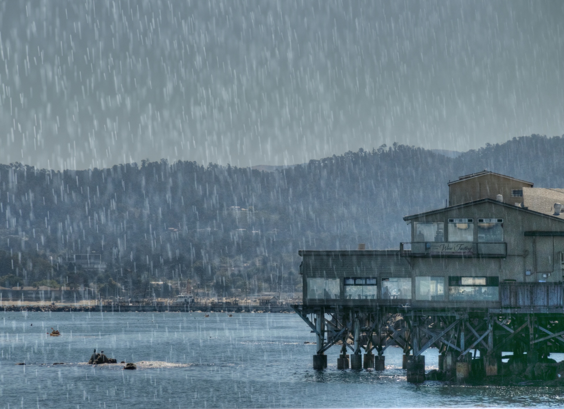 Raining On At The Pier Free Stock Photo - Public Domain Pictures