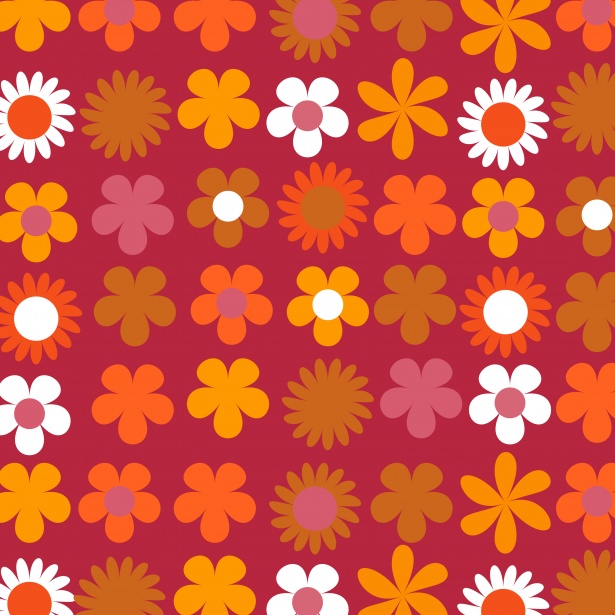 Floral Retro 70s Background Free Stock Photo - Public Domain Pictures