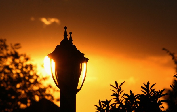 Golden Sky And Garden Lamp Contrast Free Stock Photo - Public Domain ...