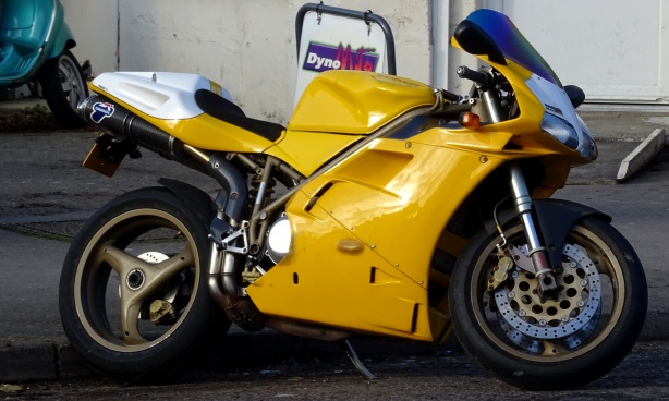Yellow Racing Motorcycle Free Stock Photo - Public Domain Pictures
