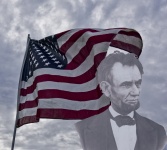 Bandiera americana e Lincoln