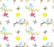 Păsări Cute Wallpaper Pattern