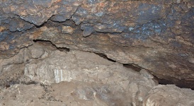 Blackened roof of cave