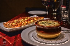 Bruschetta & French Onion Soup Food