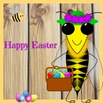 Easter Bumblebee Greeting Card