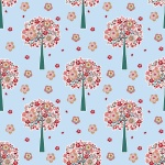 Floral Trees Wallpaper Pattern