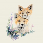 Fox aquarel schilderij