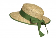 Arc de ruban vert chapeau