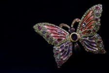 Jeweled Butterfly In Red