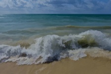 Oceaan golven achtergrond schilderij