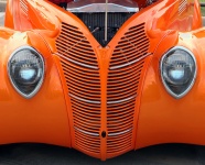 Orange 1938 Ford Coupe Grill