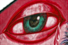 Graffiti occhi rossi