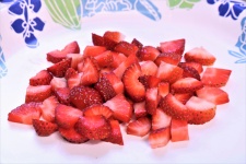 Sliced Strawberries on Plate