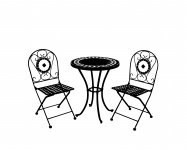 Silhueta de mesa e cadeiras