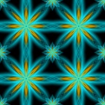 Turquoise snowflakes stars pattern