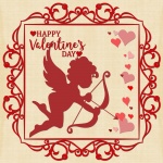 Valentine Cupid Hearts Card
