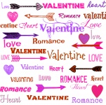 Valentine slova a cupid šipky