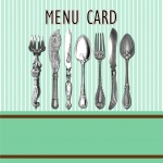 Vintage Cutlery Menu Card
