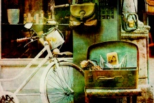 Fondo de bicicleta Vintage equipaje