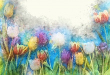 Akvarell tulipánok