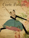 Žena tanečnice Vintage Pohlednice
