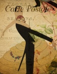 Cartão do vintage do dançarino da mulher