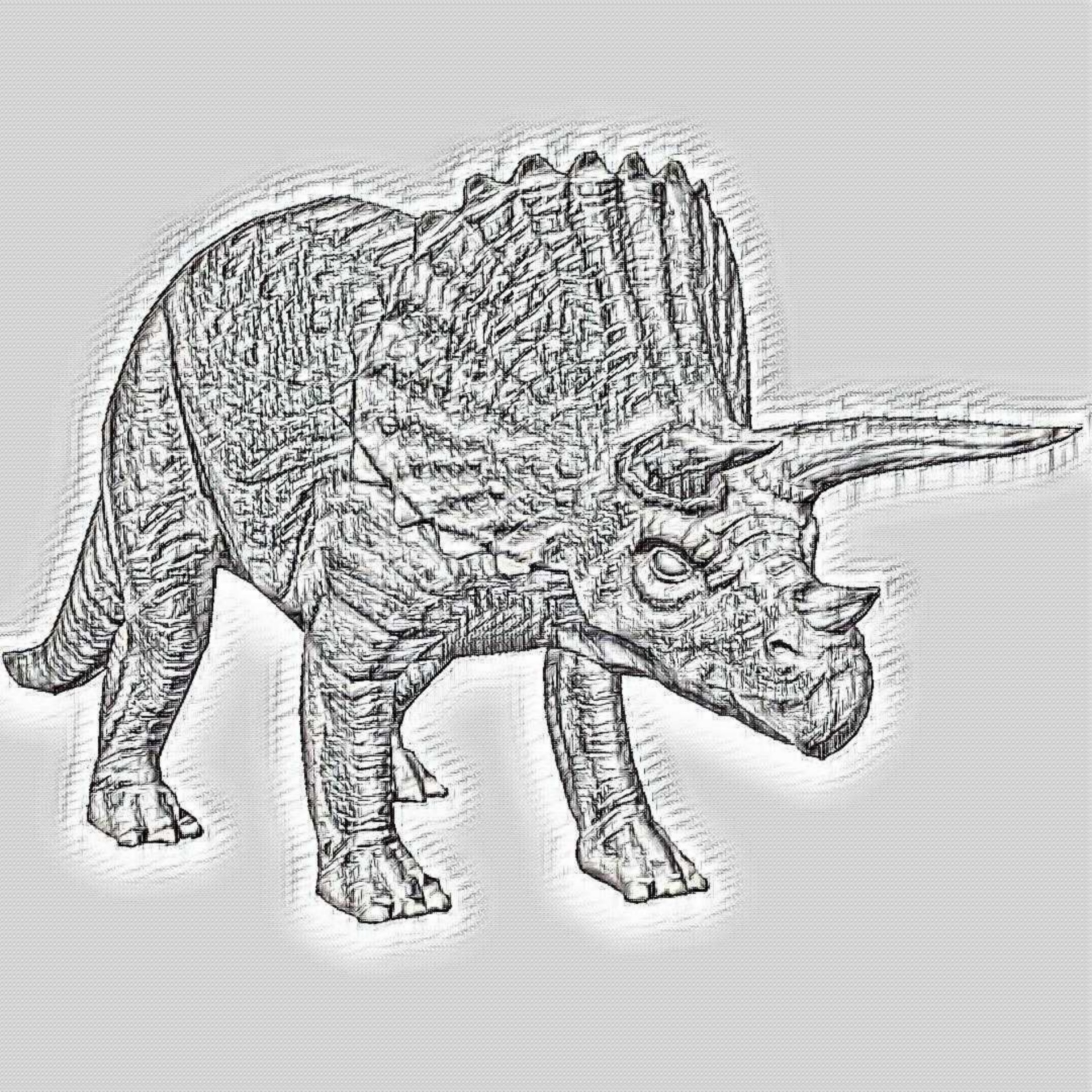 Triceratops Outline Drawing
