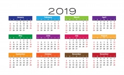 2019 Шаблон календаря
