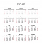 2019 Шаблон календаря