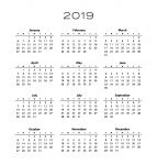 Modello di calendario 2019