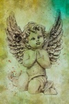 Angel, Cherub Vintage Ilustrace