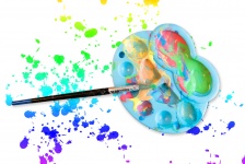 Escova de pintura de paleta de arte