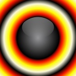 Black ball with color rings