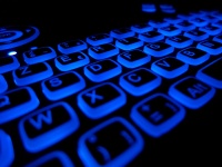 Синяя подсветка клавиатуры Azerty